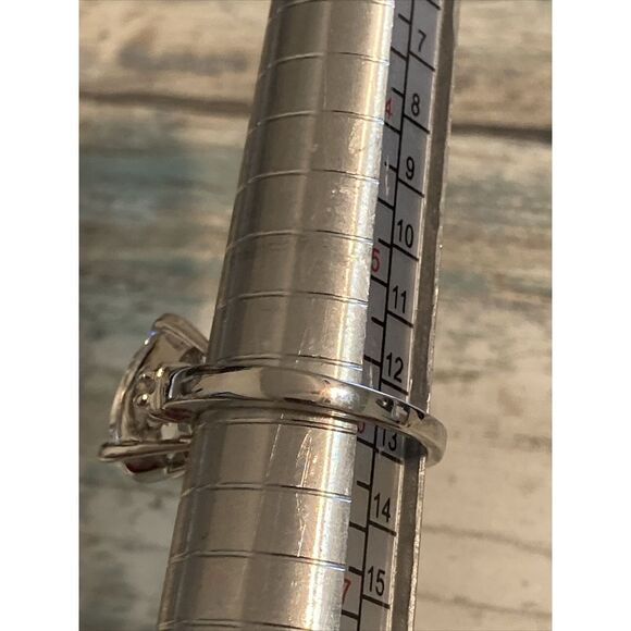 Costume Silver Plated Pear Shape Cubic Zirconia Ring size 5.75 NWOT Fashion - Picture 9 of 9